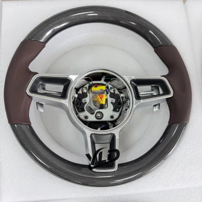Button Sport Full Steering Wheel for Porsche 911 981 991 991.2 Cayenne Rose Madder Lenkrad