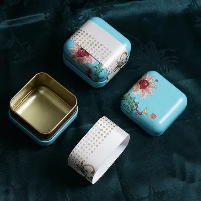 Portable Metal Packaging Square Metal Can Round Rectangle Tea Candy Tin Metal Storage Box