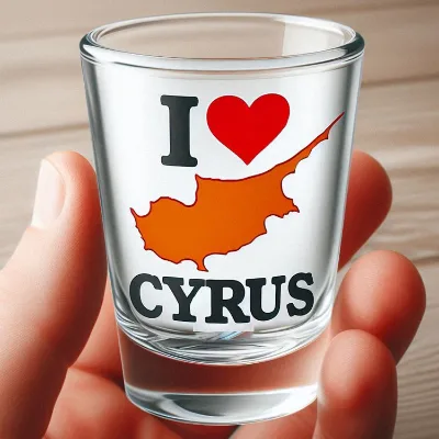 Custom Logo Decal Design Tequila 1.5oz Shot Glasses Travel Gift I Love Souvenir Cyprus Shot Glass