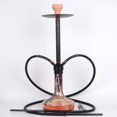 Factory Direct Stock of Double-Tube Aluminum Hookahs, Three-Color Hollowed-Out Large Size Suitable for Shisha