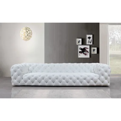Luxury Modern Chesterfield Sofa Bed Set Full Real Italian Leather for Living Room Hotel or Apartment