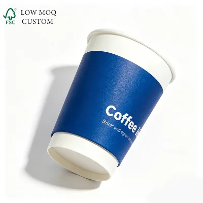 Multi Size Eco Friendly Double Wall Insulated Waterproof Klein Blue Disposable Coffee Paper Cups for Hot Drink