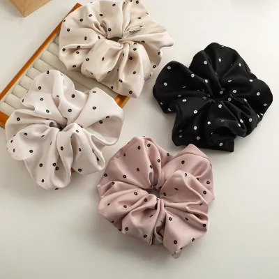 PL Retro Solid Color Women Fashion Scrunchies Large Fabric Hair Band Sample Hair Accessories Wholesale