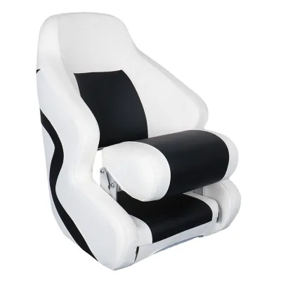 Waterproof Sun Protection PU Leather Folding Black and White Style Seats for Yachts Boats and Fishing Vessels Marine Supplies