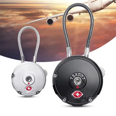 TSA007 Zinc Alloy Chrome-Plated IP66 Waterproof Combination Round Three-Digit Code Baggage Lock