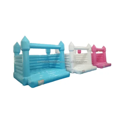 Customizable White Wedding Inflatable Trampoline Rainbow Door PVC Material Garden Kindergarten Daycare Trampoline Park Airport