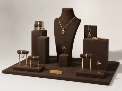 Soft Velvet Jewelry Display Stand Set Necklace Mannequin Bust for Ring Bracelet Retail Showcase