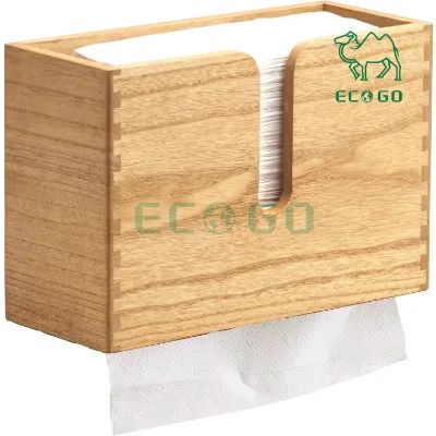 Wall Mount Paper Towel Holder Bamboo Tissue Boxes Wood Wall Hanging Bamboo Paper Towel Dispenser