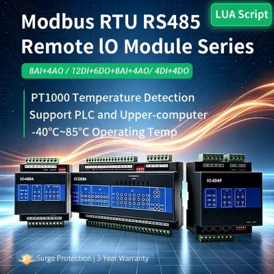 Industrial RS485 Modbus RTU IO Module DI DO AI AO Data Collector LUA Script for HVAC Energy Storage