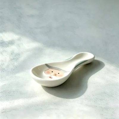 Ceramic Spoon Holder Xmas Stove Top Spatula Rest Household Kitchen Tool Storage Tray Holiday Dining Table Small Decorative