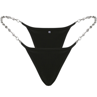 Low Waist Metal Chain Thong V Panties Trend Sexy Black Underwear Women's Black Hot Girl Daily  Asian Girls Thong
