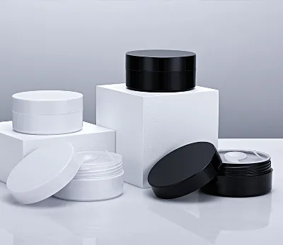100g PS Plastic Screw Top Cosmetic Eye Mask Jar 76mm Thread Wide Mouth Cream Container with Spoon & Inner Liner