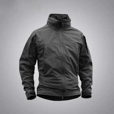 Autumn Travel Lightweight Soft Shell Jacket Spring Urban Casual Outdoor Waterproof Slim Fit Coat Hooded Collar Camouflage Woven