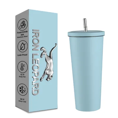 American Style 304 Stainless Steel Tumbler with Lid Insulated Straw Cup for Men Women Office Outdoor Use for Coffee Car Travel