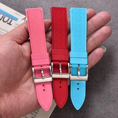 MZDTIMK Popular Mosaic Texture Quick Release 20mm 22mm FKM Rubber Watch Strap