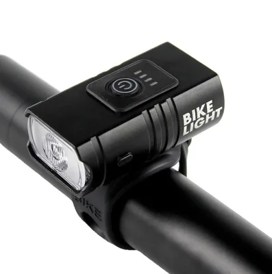 Bicycle Headlight with Battery Level Display Near and Far Light USB Charging