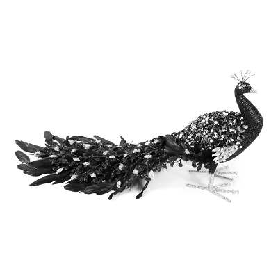 Three-dimensional Peacock Pendant Crafts Christmas Tree Simulation Natural Feather Christmas Tree Peacock Decoration