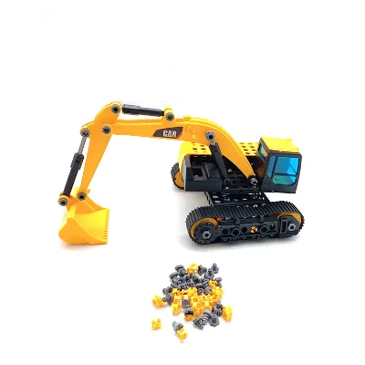 New Puzzle Assembly Diy Construction Truck Mini Excavator Toys for Kids,Metal Excavator Toy