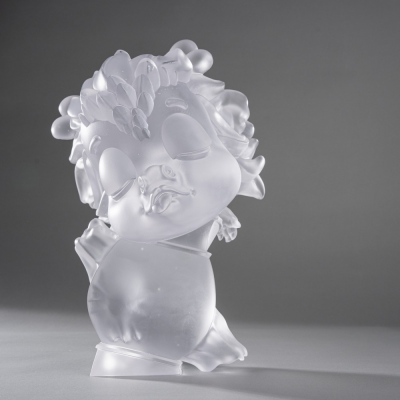 Transparent Frosted Crystal Chinese Style Mythical Beast Cute Pet Sculpture Gift Creative Home Decoration Desktop Ornament Craft