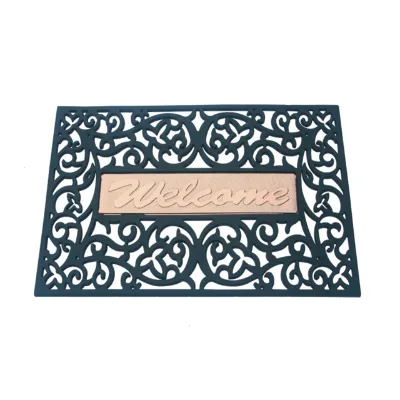 Welcome Door Mat Durable Machine Washable Rug Doormats for Entry Back Door HighTraffic Areas Hollow Anti-Slip Hollow Rubbed Mat