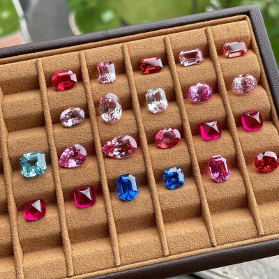 Fancygem Pear Emerald Oval Shaped Asscher Cherry Blue Blossom Pink Lab-Grown Sapphire Loose Gemstones