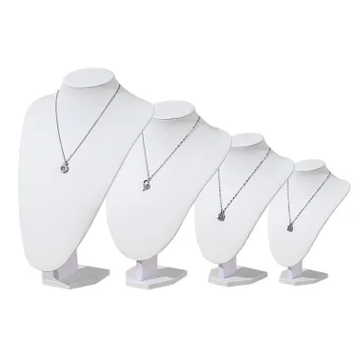 Hot Selling White Leather Necklace Display Rack Portrait Model Jewelry Rack with Live Window Counter Display Packaging Type