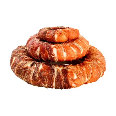 Factory Direct Sale High Quality Rawhide Dental Chews Wrapped with Chicken Donuts for Dog Snacks Pet Food