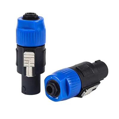 NL4FC four core professional stage audio plug speaker cable plug short push 6.3mm female socket ohm connector