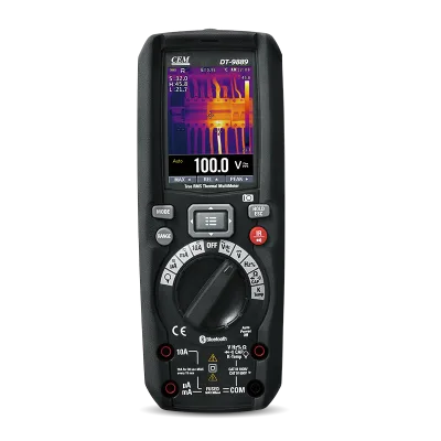 Professional Digital Multimeter with 7.5mm Focal Length Four Color Palettes 6000 Counts Voltage Ohm Current Meter Test Leads