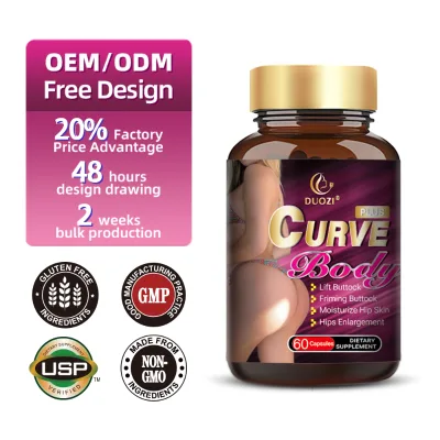 DUOZI Curve Body Plus Capsules 60 Count Lift Buttock Firming Hips Enlargement Dietary Supplement for Women Gluten Free