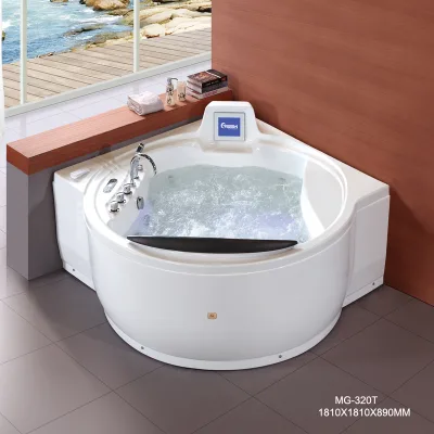 Home Single Jet whirlpool Massage Bathtub Computer Control System with Air Bubble Massage and Waterproof LCD/DVD System