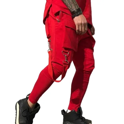 European and American Men's Hip-hop Multi Pocket Leggings Casual Sports Street Work Clothes Leggings
