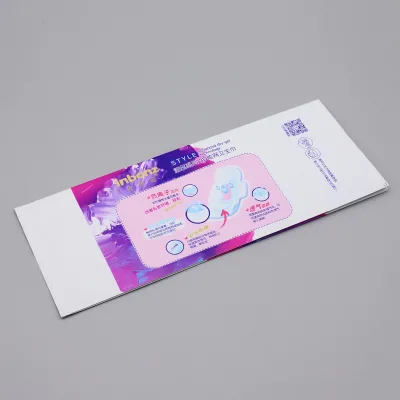 Side Gusset Sanitary Napkin Plastic Laminated Pouch Custom Logo Printed Panty Liner Bag