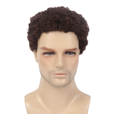 Export U.S. Wigs Carnie Cullen Chemical Fiber Head Covers Overseas African Style Men's Short Curly Inch Wigs