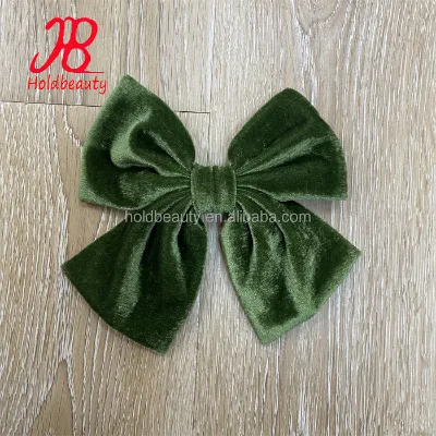 6 Inch Hair Bow Hair Tie with Christmas Green  Hair Accessory for Women/grill