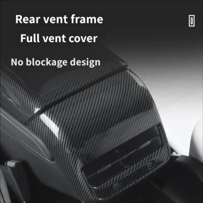 Grain Armrest Lid Cover Rear Air Condition Vent Panel Trim Anti-scratch for Refreshed Model 3/Y