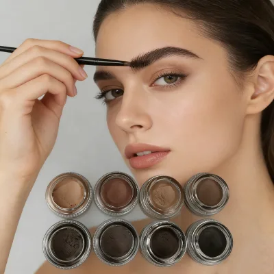 Hot Selling 8-Color Waterproof Eye Brow Pomade Long Lasting Cream Pencil Pen Makeup Customizable Your Own Brand Eyeshadow Gel