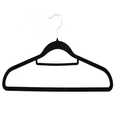 High Grade Cost Price ABS Thin Black Flocked Velvet Skirt Hangers Wholesale