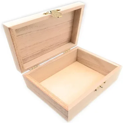 Unfinished Jewelry Box Keepsake Box Small Wooden Chestwooden Boxes With Hinged Lid
