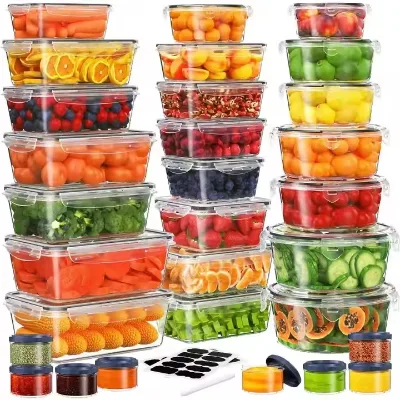 Modern Design Glass Storage Jars Set with Lids Silicone Food Containers for Kitchen Use Safe Storage for Food Honey Jam Spices