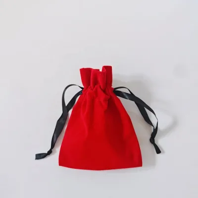 Customized Small Velvet Dust Drawstring Bag Custom Logo Velvet Drawstring Dust Bags for Jewelry Packaging Pouch