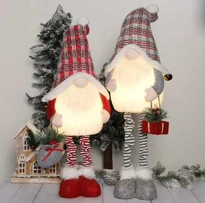 Retractable Swedish Gnome Plush With Light Christmas Decoration 75CM Standing Nordic Elf Gnomes for Holiday Decor