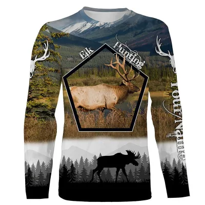 Adults Half Zip Long Sleeve Hunting Training Top Camouflage Quick Dry Breathable Anti-UV Custom Logo Polyester Outdoor Shirt
