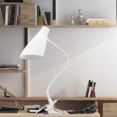 Modern Eco-Friendly Flexible DC Gooseneck Adjustable LED Desk Lamp with Eye-Caring Light for Bedside Use