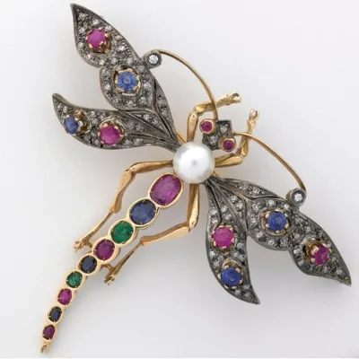 Rhinestone Bulk Silver Dragonfly Brooch