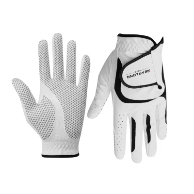 Custom Printed Motorcycle Gloves Leatherwork Golf Gloves with Ball Marker Made of PU Material