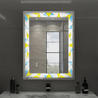 The Latest Gorgeous Rectangular Tiffany-style Bathroom Makeup Mirror with LED Light