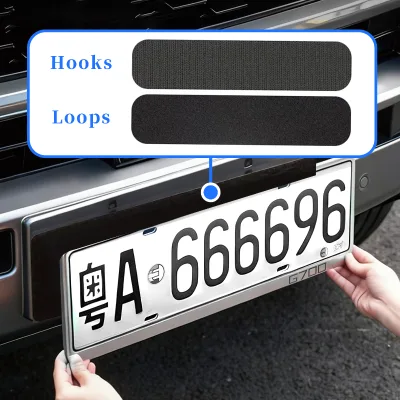 Heavy Duty License Plate Velcro Tape - High Adhesion No Drill for Car Plate Fixing Car Plate Mount Velcro Strips