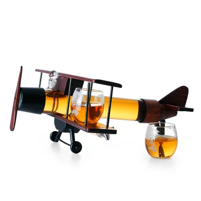 Handmade Wine Bottle Home Bar Decor Large Crystal Personalized Airplane Whiskey Decanter for Christmas