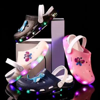 Chidren's slippers anti slip light weight outdoor led shoes